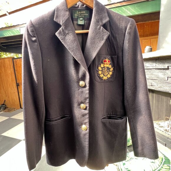 RALPH LAUREN Petite Navy Vintage Blazer 4P - Picture 9 of 14